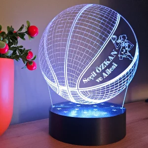 JetJest Kişiye Özel Basketbol Temalı 3D İllüzyon Akrilik RGB Lamba