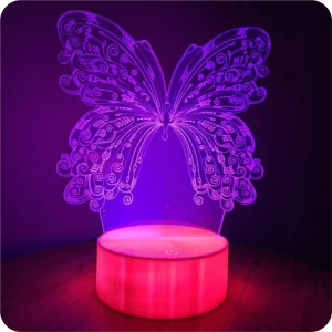 Kelebek Gece Lambası – 3D İllüzyon RGB LED | JetJest